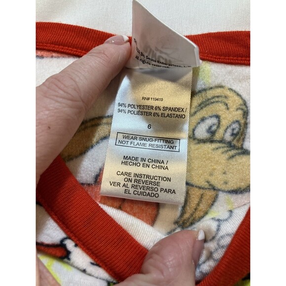Kids Size 6 Super Soft Pajama Top Dr Suess Grinch Christmas Dog Sleepwear - Picture 3 of 6